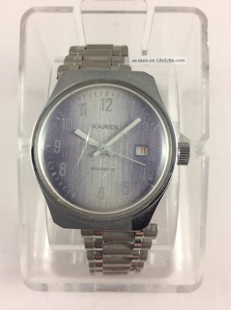 Karex Handaufzug Klassiker Der 70er Jahre Rotes Datum - Tolles Ziffernblatt Armbanduhren Bild