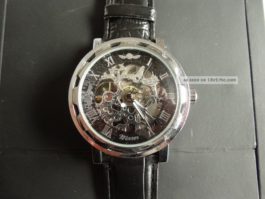 Herren Automatik Armbanduhr Skelett Armbanduhren Bild