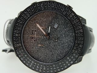 Armbanduhr Herren Joe Rodeo 3 Reihen Maßgefertigt Schwarz Diamant 6.  75 Karat Bild