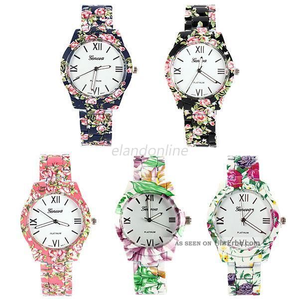 Fashionblume Sltyle Edelstahl - Quarz Dail Damenarmbanduhr Wrist Uhr Armbanduhren Bild