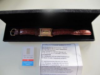 Schweizer Goldbarren Uhr M.  Zertifikat Armbanduhr Gold Echleder Armband Bild