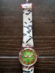 Swatch Uhr Damen GrÜn Rot Armband Leder Snake Print Armbanduhren Bild 1