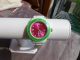 Schicke Uhr ( ) Weiß - Grün - Pink,  Ersatzbatterie Armbanduhren Bild 3