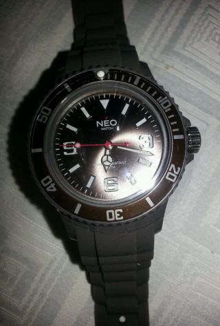 Schicke Uhr Neo Watch Armbanduhr Silikon Grau - Braun Mocca Ovp Weihnachten Bild