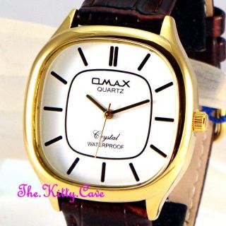 Armbanduhr Omax Wasserdicht Vergoldet Weiss Unisex Leder Armbanduhr Sc8049 Bild