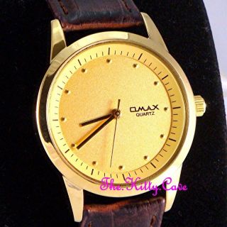 Armbanduhr Omax Wasserdicht Golden Matt Unisex Monographie Leder Uhr Sc7603 Bild
