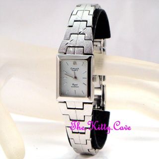 Damen Omax Wasserdichte Silber Rhodium Plattierte Chic Diamantschliff Armbanduhr Bild