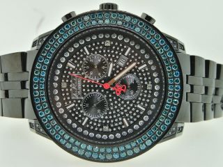 Herren Armbanduhr Joe Rodeo Jojino 2 Reihen Blau 6.  50k Diamant Bild