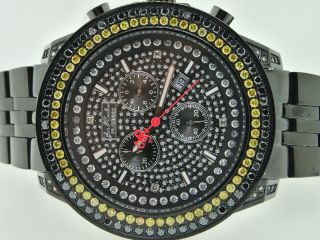Herren Joe Rodeo Jojino Gelb 6.  5c Diamant Schwarz Armbanduhr Bild