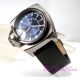 Quadratische Retro Deigner Armbanduhr Blau Hematit Plattiert & Schwarzes Leder Armbanduhren Bild 14