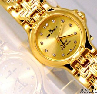 18k Vergoldete Design Deco Chic Damen Uhr Mit Swarovski Kristallen Bild