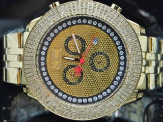 Herren Armbanduhr Joe Rodeo 3 Reihen 3,  4kt Diamant Täuschung Zifferblatt Uhr Bild