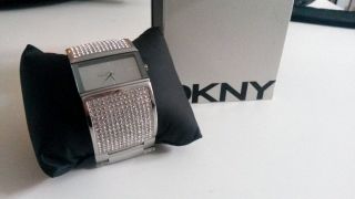 Dkny Donna Karan Uhr Damenuhr Silber Strass Ny8041 Bild