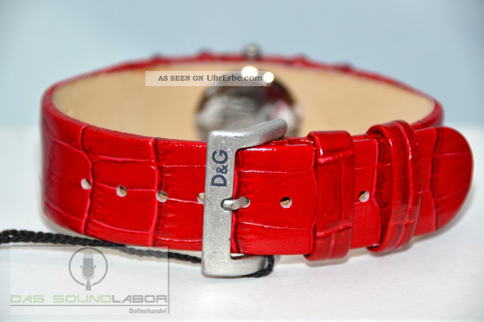 D&g Dolce & Gabbana Damen Uhr Cottage Leder Armband Rot/silber Dw0355 & Ovp
