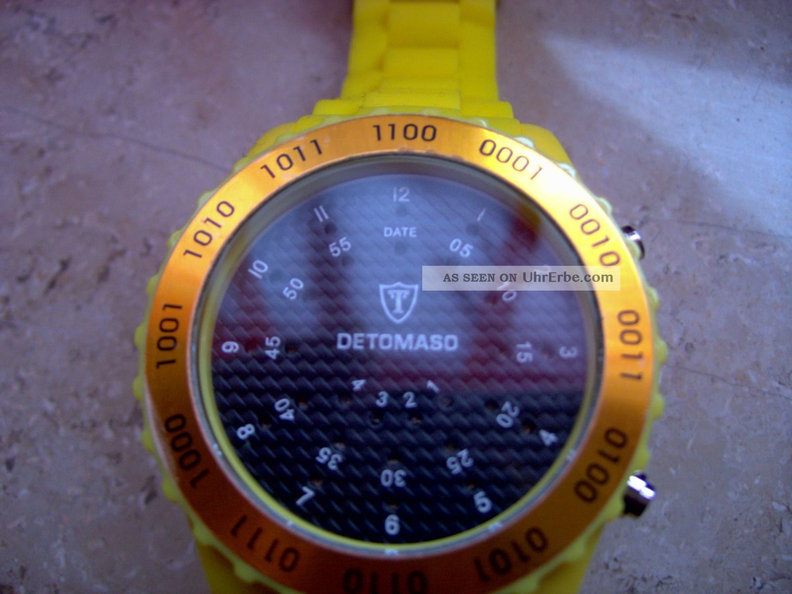 Detomaso Dt2015 - F Spacy Timeline Herren Binäruhr Gelb - Schwarz Ovp Armbanduhren Bild