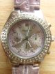 Armbanduhr Madison Ny Chronograph Pink Lila Schwarz Leder Armbanduhren Bild 1