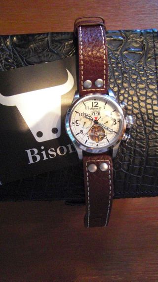 Ingersoll,  Braune Herren Uhr,  Bison Nr.  18,  Automatik,  Modell In4506,  Wie Bild