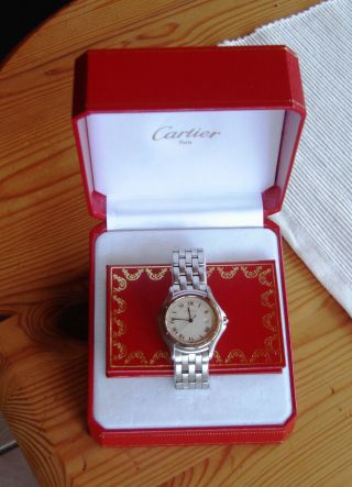 Rarität Cartier Uhr Cougar / Panthere Mit Cartier Uhrenbox Bild