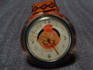 Kinder Uhr,  Fa.  Moroco,  Textil Armband Bunt,  Ohne Batterie Bild