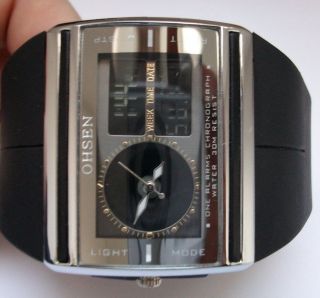 Ohsen Chronograph Ad - 0518m Herrenarmbanduhr Wrist Watch Steel Back Stainless Bild