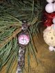 Fossil Damen Armanduhr Pink Blumen Silber Analog Quarz Armbanduhren Bild 2
