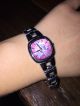 Fossil Damen Armanduhr Pink Blumen Silber Analog Quarz Armbanduhren Bild 3