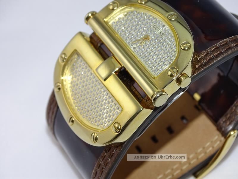 Schöne Guess Uhr Vergoldet Leder Armband W12505l2 Armbanduhren Bild