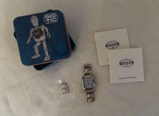 Fossil Damen Uhr Armbanduhr Silber Blau Edelstahl In Ovp Bild