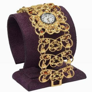 Kristall Blume Herz Diamante Link Armband Kleid Mode Quartz Armbanduhr Uhren Bild