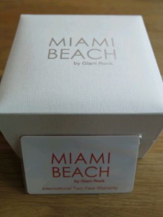 Glam Rock,  Miami Beach,  Edelstahl,  Weißes Silikonband,  Gr50131,  Ovp. . Bild