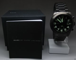 Marc Jacobs Mbm5032 Chronograph Larry Black Steel / & Box Np 299€ Bild