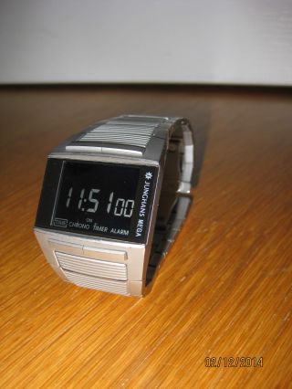 Junghans Mega 1000 Herren Funkuhr Digital Edelstahl Armband Uhr Herrenuhr Titan Bild