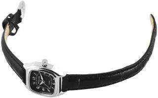 Neue Excellanc Quarz Damenuhr Schwarz/silber Leder Armbanduhr - Mit Ersatzbatterie Bild