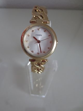 Fossil Damen Armband Uhr Es3391 Olive Uhren Edahlstahl Gold Damenuhr Bild