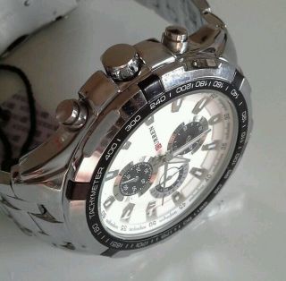 Luxus Herren Uhr Analog Quarzuhr Edelstahl (schwer) Armbanduhr Bild