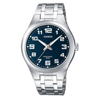 Casio Herrenuhr Armbanduhr Analog Silbern Glänze Blau Weiß Mtp - 1310pd - 2bvef Bild