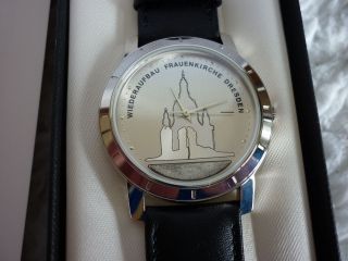 1 Dresdner Frauenkirche Uhr Armbanduhr Edt.  1999 Herren Silbern Bild