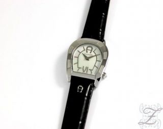Aigner Damenuhr A30210 Perlmutt Lederarmband Schwarz Damenuhren Damen Uhr Bild