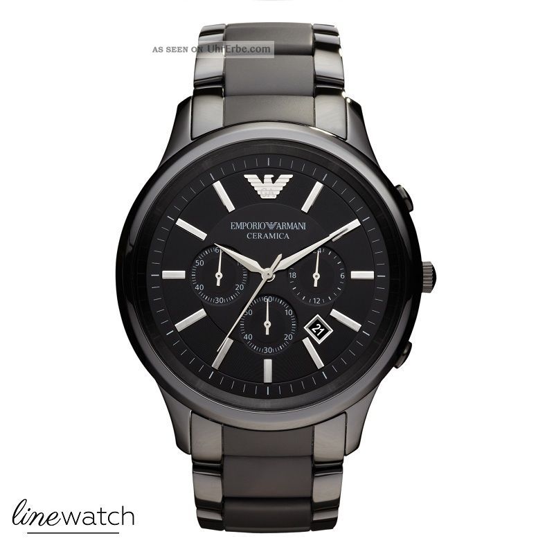 Emporio Armani Ar1451 Ceramica/keramik Herren Uhr Uvp 549,  00 Armbanduhren Bild