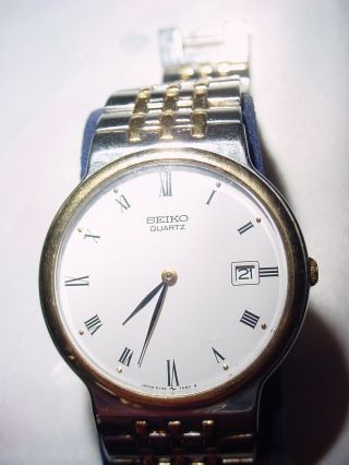 Seiko Quartz Armbanduhr 5y39 - 7a40,  Datum,  Edelstahl/gold,  Vintage Bild
