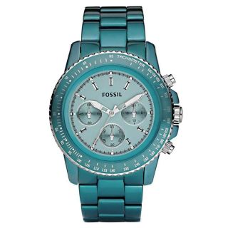 Fossil Damen - Uhren Chronograph Sport Aluminium Türkis Ch2706 Mit Bild