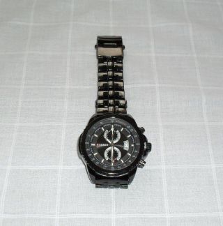 Herren Uhr Armband Pilotenuhr Curren Edelstahl Schwarz Quarz Datum Neuwertig Bild