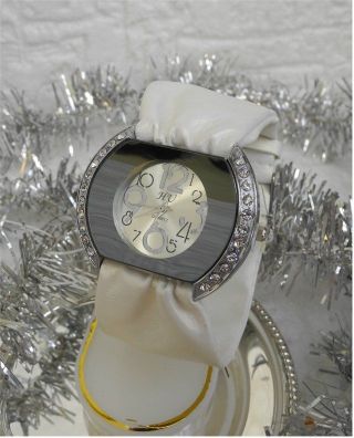 Festliche Damen Uhr Mit Soft Uhrband Und Strass - Dornschließe - X - Mas Bild