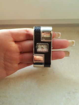 Damenuhr Armbanduhr Croques Silber Leder Schwarz Top Bild