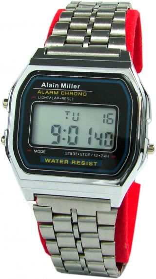 Alain Miller Lcd Alarm Chrono Stopuhr Tag Datum Licht Retro Design Unisex Uhr Bild