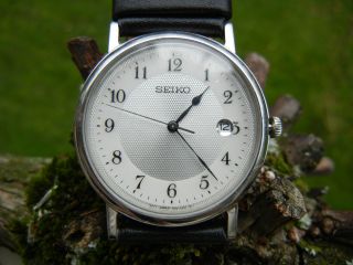 Seiko Sapphire Crystal Uhr Einfach Abzulesen,  Leder Antiallergisch - Bild