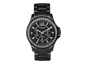 Fossil Uhr - Ce1011 Armbanduhr Schwarz Keramik Damenuhr Zirkonia - Bild