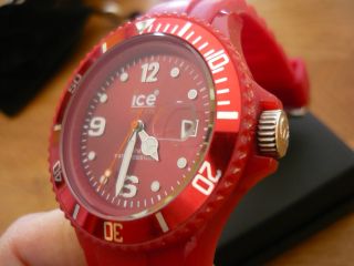 Wie,  Ice Watch Rot Silikon Armband Uhr Datum Damen Kinder Sport Bild