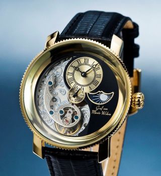 Graf Von Monte Wehro Blackpool Herren Armband Uhr Yin & Yang Tag & Nachtanzeige Bild