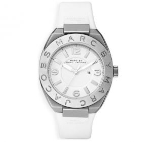 Marc Jacobs Uhr - Mbm Armbanduhr Silber Band Weiß Damenuhr - Bild